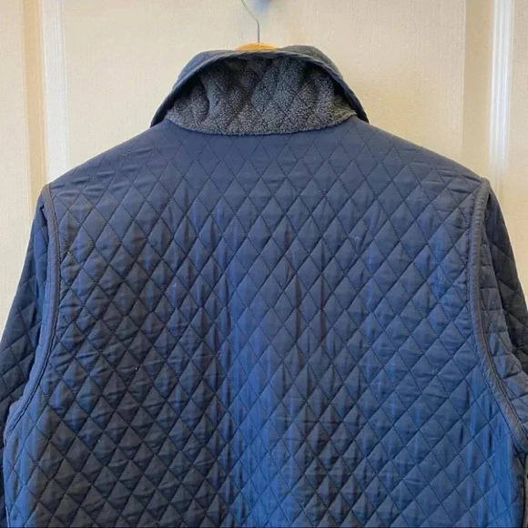 Vintage Quilted Barn Jacket Utility Chore Coat Reversible Blue Grey Small - Picture 10 of 16